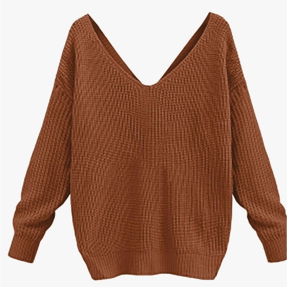 - Brown Twist Front Sweater - Picture 3 of 3